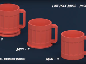 tazze basse in poliestere - confezione 2 Modello 3D