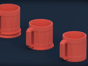 low poly mugs - pack 2 3D Model