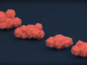 low poly clouds - pack 1 3D Model