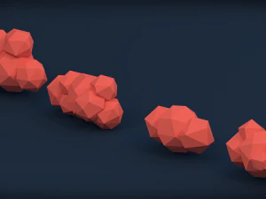 low poly clouds - pack 1 3D Model