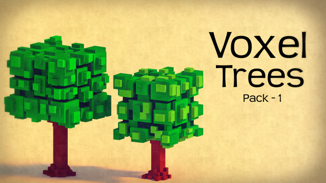 voxel trees - pack 1 Model 3D .c4d .max .obj .3ds .fbx .stl .blend 