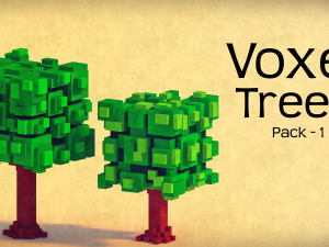 voxel trees - pack 1 Model 3D