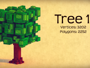 voxel trees - pack 1 Model 3D