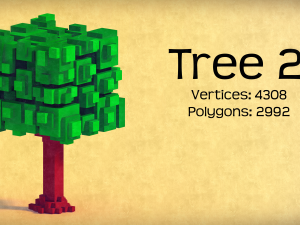 voxel trees - pack 1 Model 3D