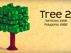 voxel trees - pack 1 Model 3D