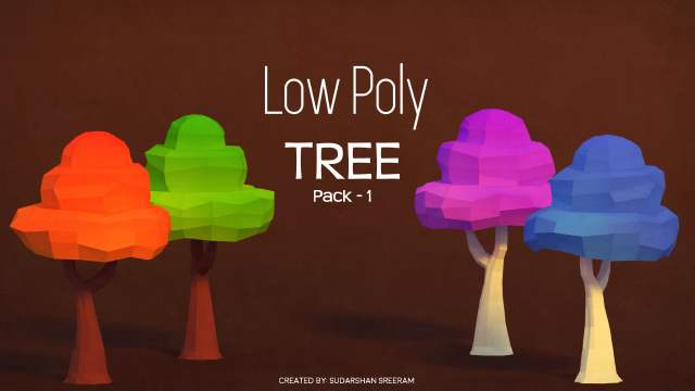 low poly tree - pack 1 Model 3D .c4d .max .obj .3ds .fbx .stl .blend 