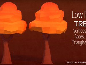 low poly tree - pack 1 Model 3D