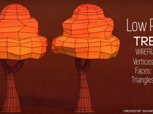 low poly tree - pack 1 Model 3D