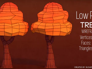 low poly tree - pack 1 3D Model