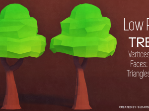 low poly tree - pack 1 Model 3D