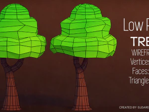 low poly tree - pack 1 3D Model