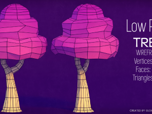 low poly tree - pack 1 Model 3D