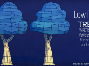 low poly tree - pack 1 Model 3D