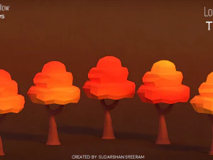 low poly tree - pack 1 3D Model