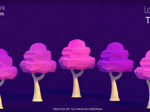low poly tree - pack 1 Model 3D