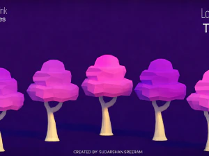 low poly tree - pack 1 3D Model