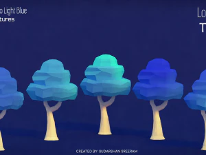low poly tree - pack 1 3D Model