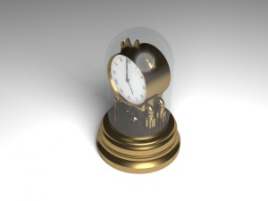3d classical style clock with crown 3D मॉडल