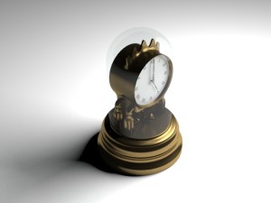 3d classical style clock with crown 3Dモデル