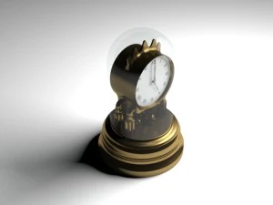 3d classical style clock with crown 3D Model