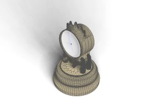 3d classical style clock with crown 3D Model