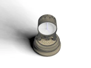 3d classical style clock with crown 3D Model