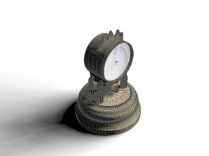 3d classical style clock with crown 3Dモデル