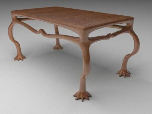 organic table and chairs 3D Model