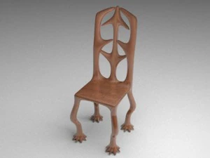 organic table and chairs 3D Model
