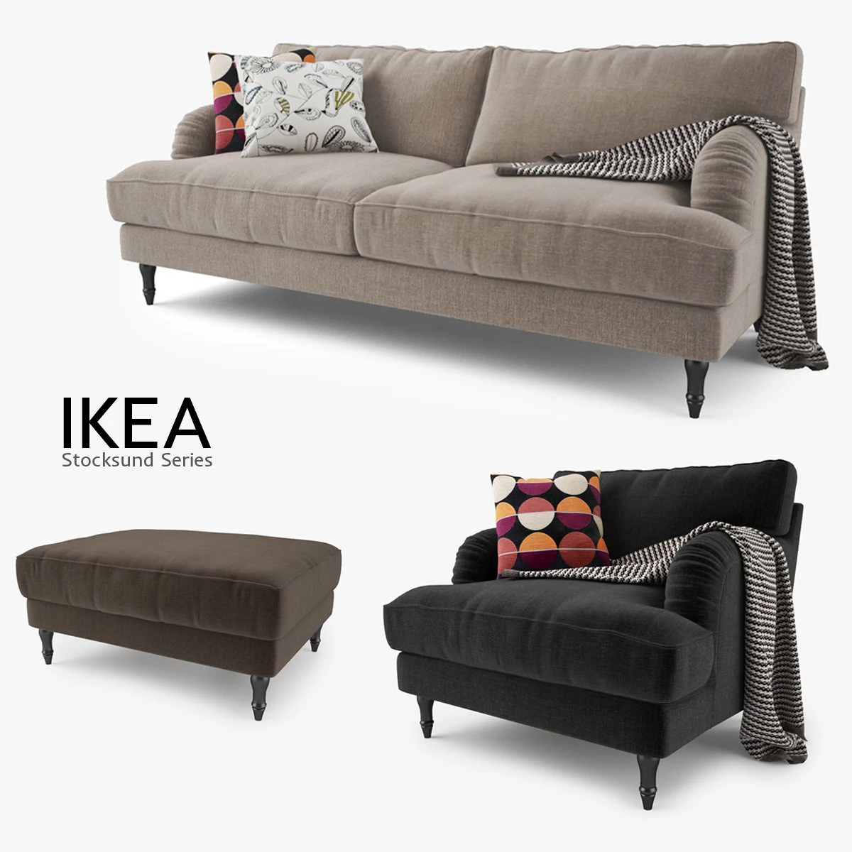 ikea stocksund series by facequad 3D Model .c4d .max .obj .3ds .fbx .stl .blend 