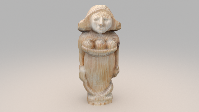 wooden woman 3D Model .c4d .max .obj .3ds .fbx .stl .blend 