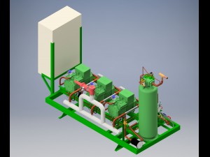 compressor pack 3xbitzer 4-tes-9y 3D Model