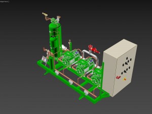compressor pack 3xbitzer 4-tes-9y 3D Model