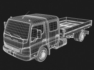 mitsubishi fuso fe160 crew cab 3D Model