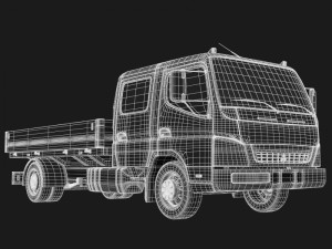 mitsubishi fuso fe160 crew cab 3D Model