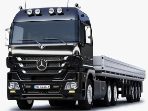 autotreno mercedes-benz actros Modello 3D