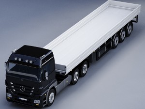 mercedes-benz actros trailer truck Modelo 3D