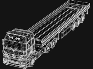 mercedes-benz actros trailer truck Modelo 3D