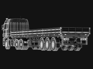 mercedes-benz actros trailer truck Modelo 3D