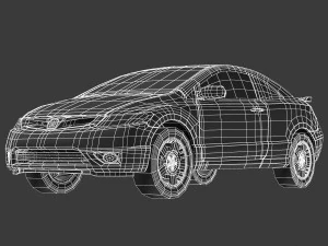 honda civic coupe 3D Model