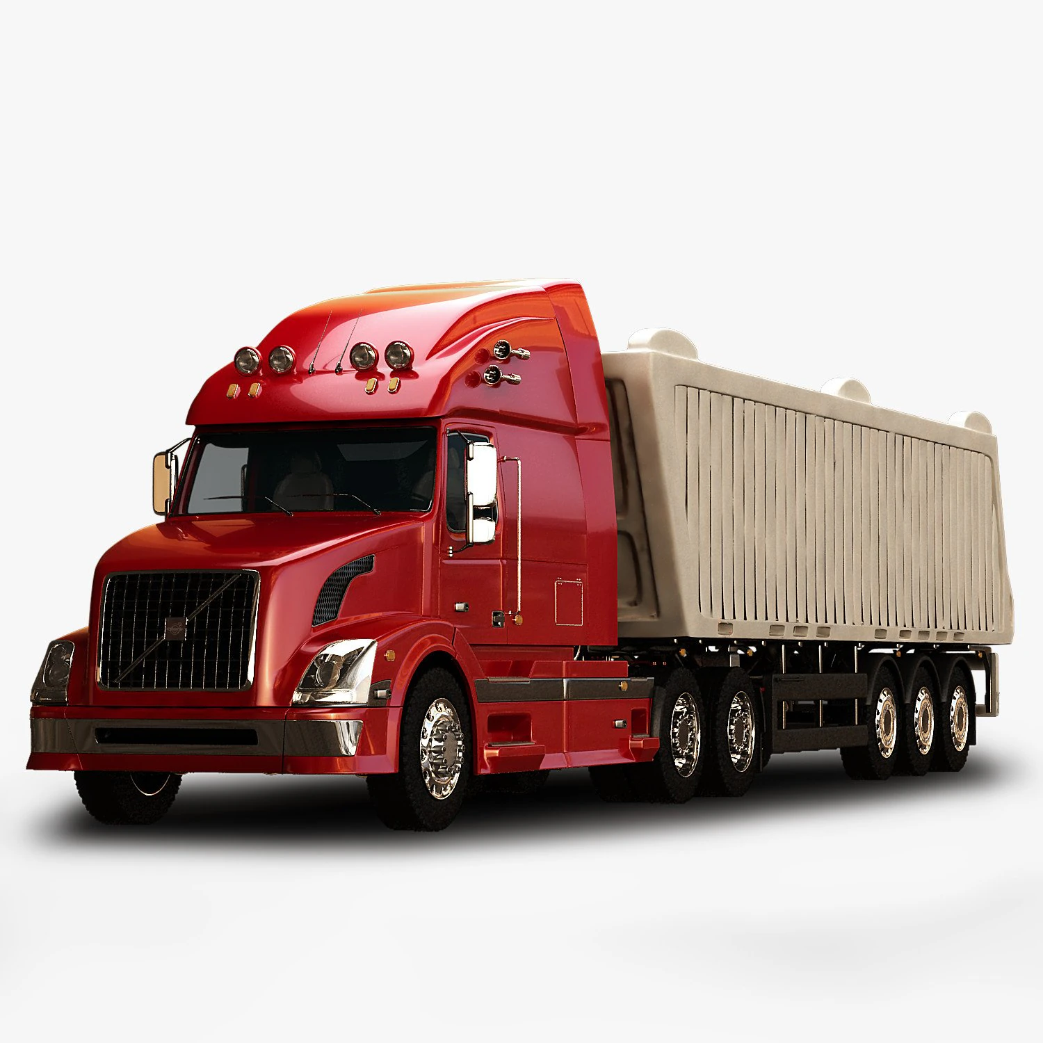 volvo vnl670 trailer truck 3D Model .c4d .max .obj .3ds .fbx .stl .blend
