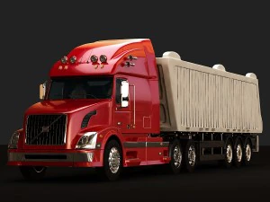 volvo vnl670 trailer truck 3D Model
