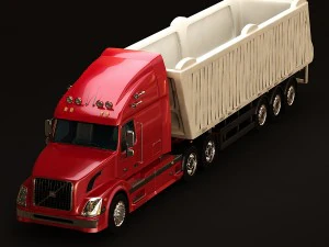 volvo vnl670 trailer truck 3D Model