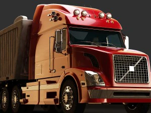 volvo vnl670 trailer truck 3D Model