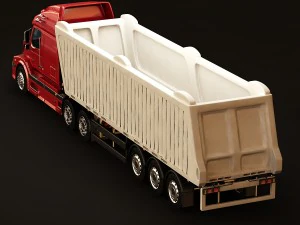 volvo vnl670 trailer truck 3D Model
