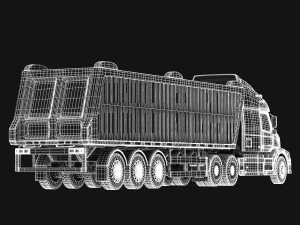 volvo vnl670 trailer truck 3D Model