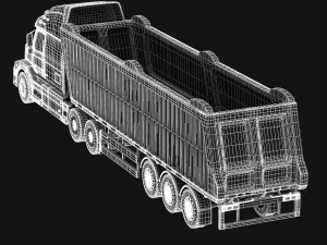 volvo vnl670 trailer truck 3D Model