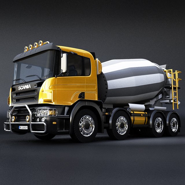 scania concrete mixer 3D in 3DExport