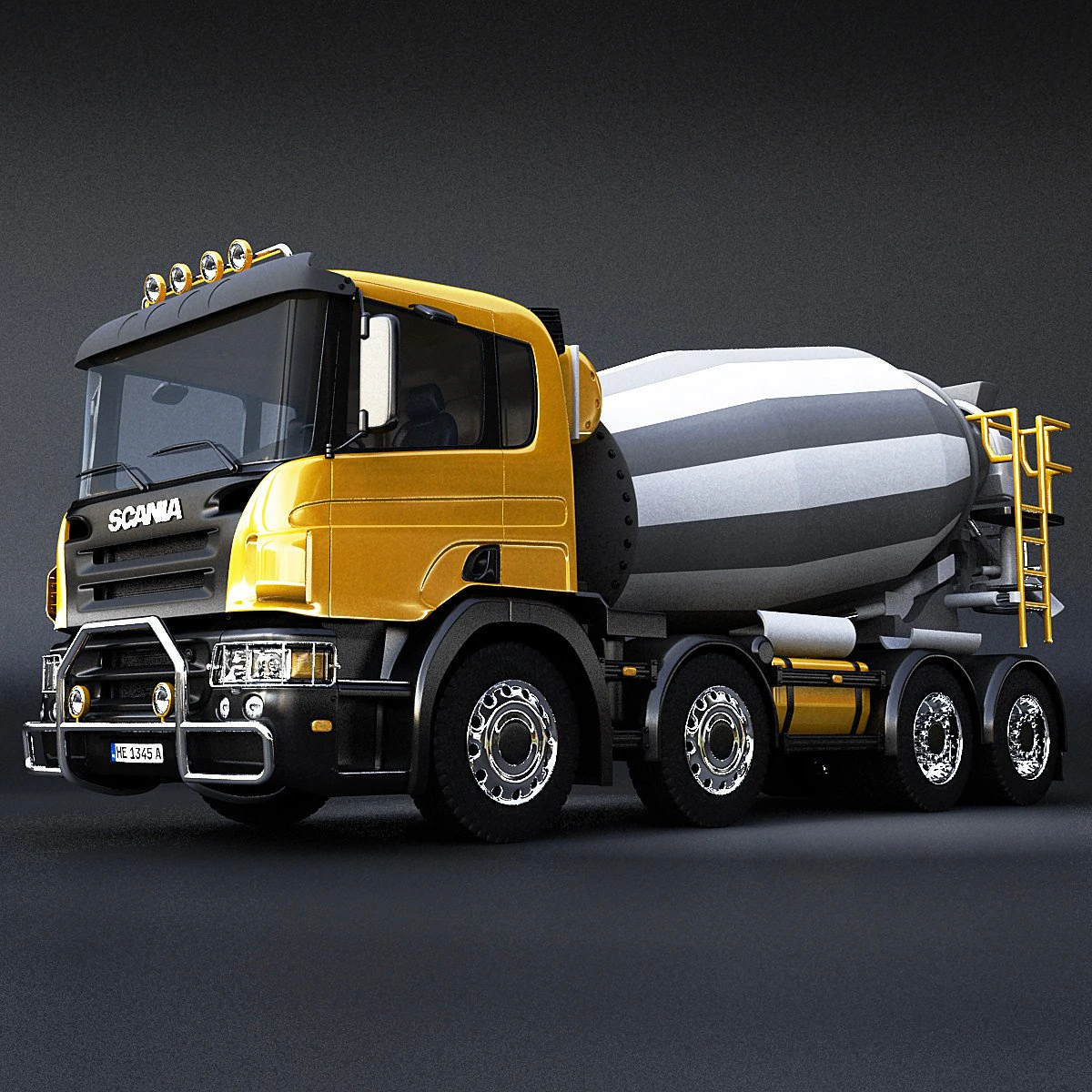 scania concrete mixer 3D Model .c4d .max .obj .3ds .fbx .stl .blend 
