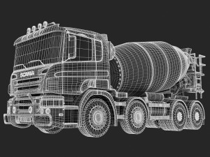 scania concrete mixer Model 3D